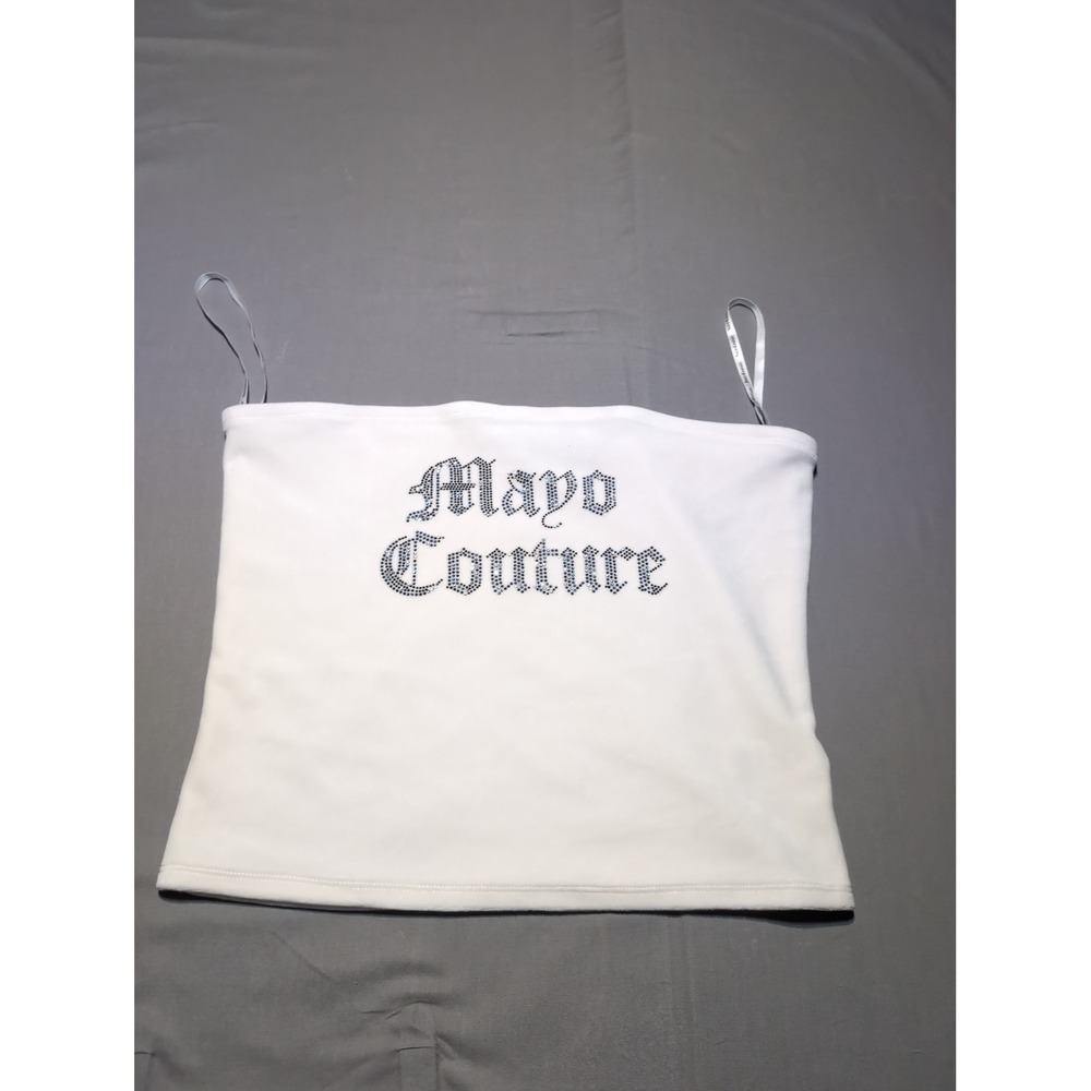 Mayo Couture x Juicy Couture Rhinestone Embellished White Top